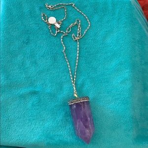 Amethyst chunk of stone necklace!!